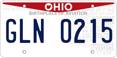 OH license plate GLN0215