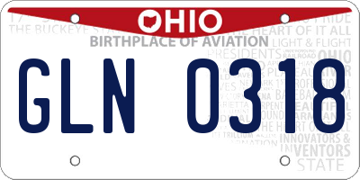OH license plate GLN0318