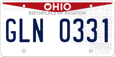 OH license plate GLN0331