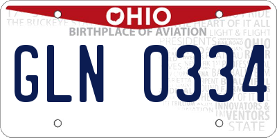 OH license plate GLN0334