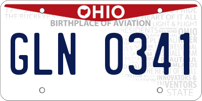 OH license plate GLN0341