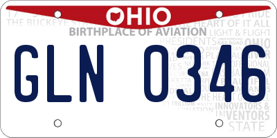 OH license plate GLN0346