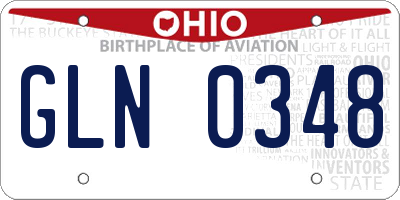 OH license plate GLN0348