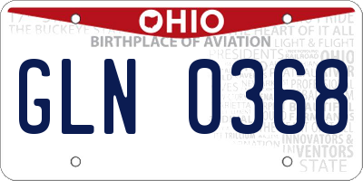 OH license plate GLN0368