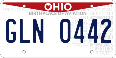 OH license plate GLN0442