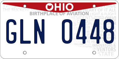 OH license plate GLN0448