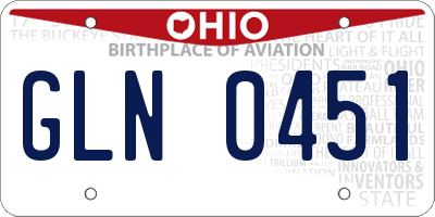 OH license plate GLN0451