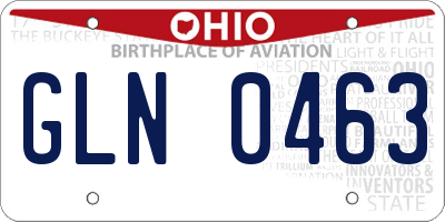 OH license plate GLN0463