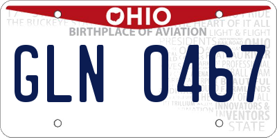 OH license plate GLN0467