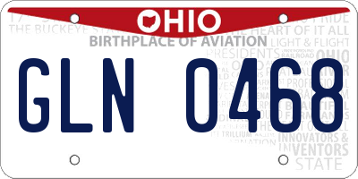 OH license plate GLN0468