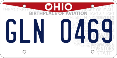 OH license plate GLN0469