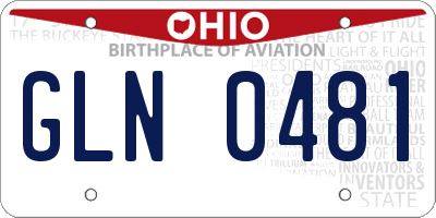 OH license plate GLN0481