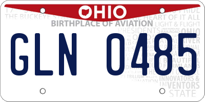 OH license plate GLN0485