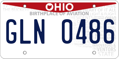 OH license plate GLN0486