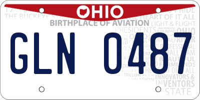 OH license plate GLN0487