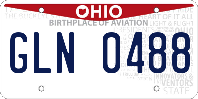 OH license plate GLN0488