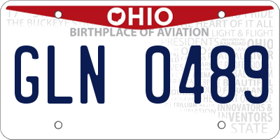 OH license plate GLN0489