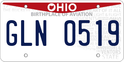 OH license plate GLN0519