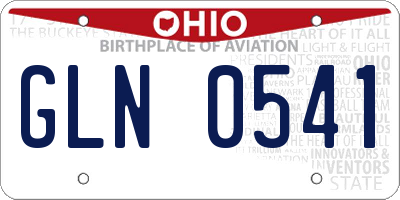 OH license plate GLN0541