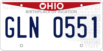 OH license plate GLN0551