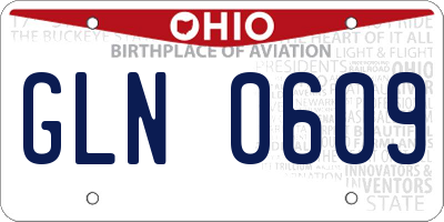 OH license plate GLN0609