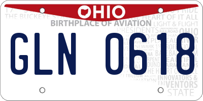 OH license plate GLN0618