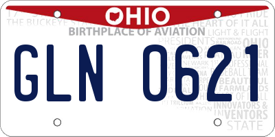 OH license plate GLN0621