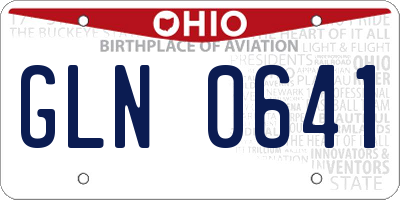 OH license plate GLN0641