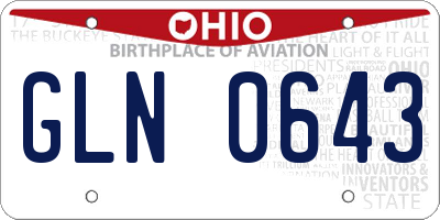 OH license plate GLN0643