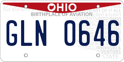 OH license plate GLN0646