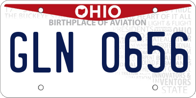 OH license plate GLN0656