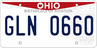 OH license plate GLN0660