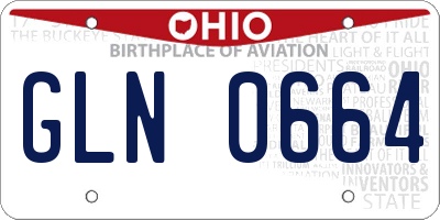 OH license plate GLN0664