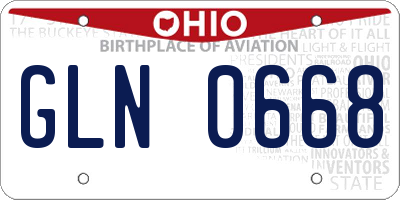 OH license plate GLN0668