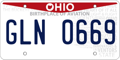OH license plate GLN0669