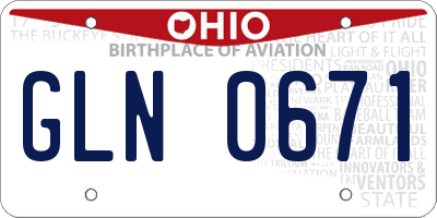OH license plate GLN0671