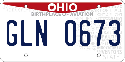 OH license plate GLN0673