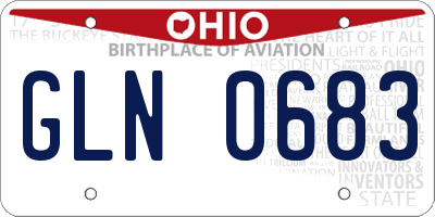 OH license plate GLN0683