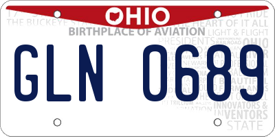 OH license plate GLN0689