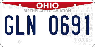 OH license plate GLN0691
