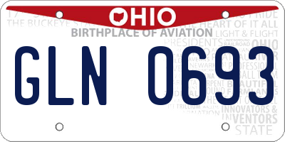 OH license plate GLN0693