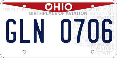 OH license plate GLN0706