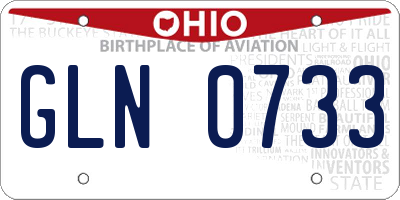 OH license plate GLN0733