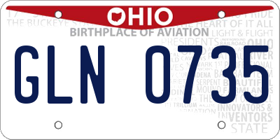 OH license plate GLN0735