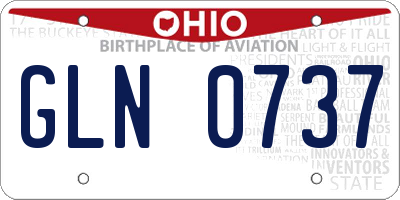 OH license plate GLN0737