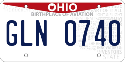 OH license plate GLN0740