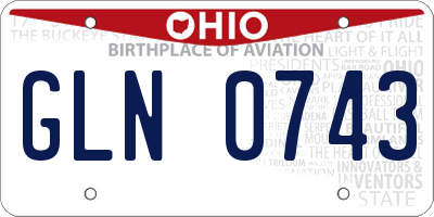 OH license plate GLN0743