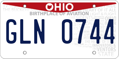 OH license plate GLN0744