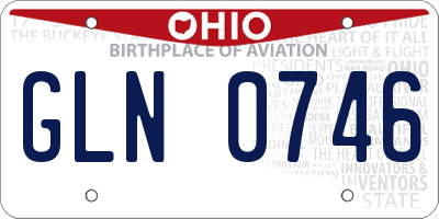 OH license plate GLN0746