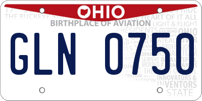 OH license plate GLN0750